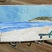 Beach Gazing Seascape Fabric Postcard Art Quilt-RESERVED FOR JENAI
