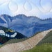 Fabric Postcard, Hiking in the Blue Ridge Mountains Landscape Art Quilt