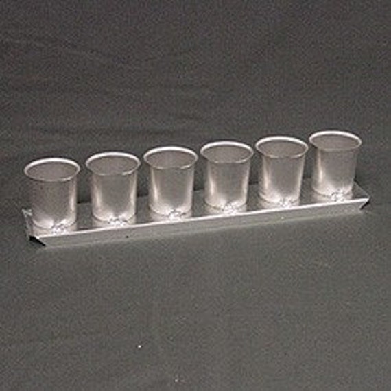 6 UP Votive Metal Mold Candles Molds New