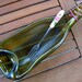 Recycled Wine Bottle Serving Dish With Serving Fork - For The Rose Lover