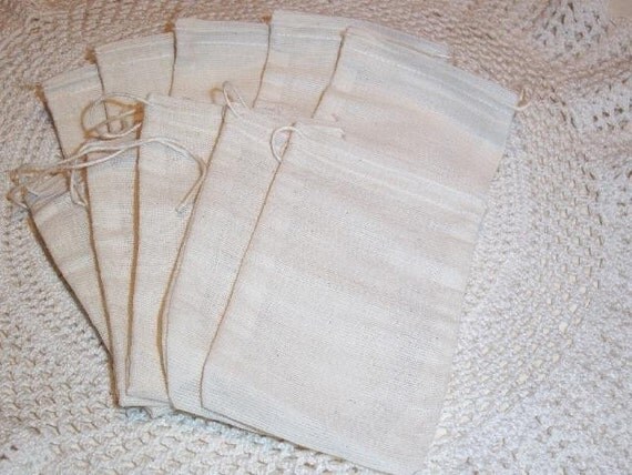 Soap Making Muslin Drawstring Bags 4 x 6 (25) storage bag soap bag