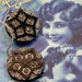 Star Brite BUTTON earrings, Antique Victorian glass on sterling silver.