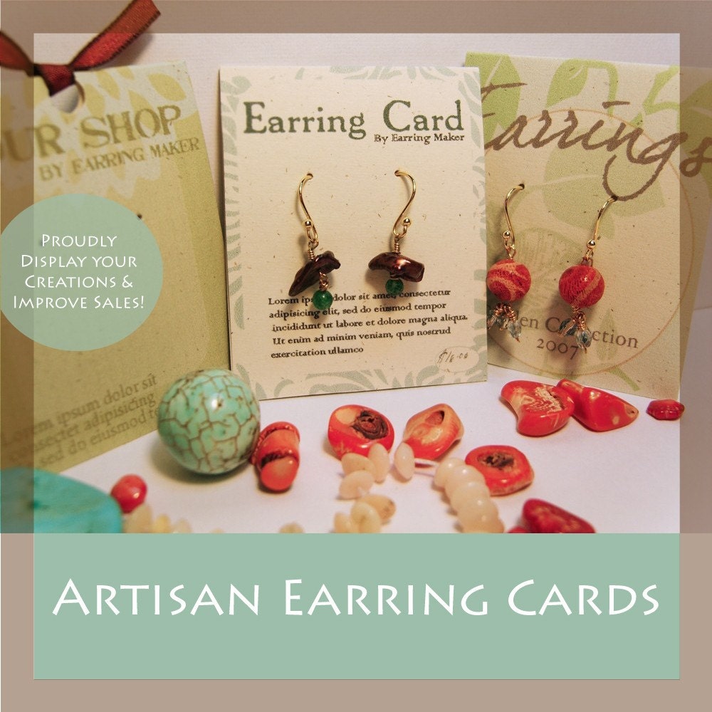 Custom Print and Fold Artisan Earring Cards