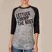 lettuce turnip the beet - burnout baseball jersey in black and grey - unisex M