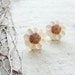 Sea Urchin Collection - Ooak Vintage Flower Earrings