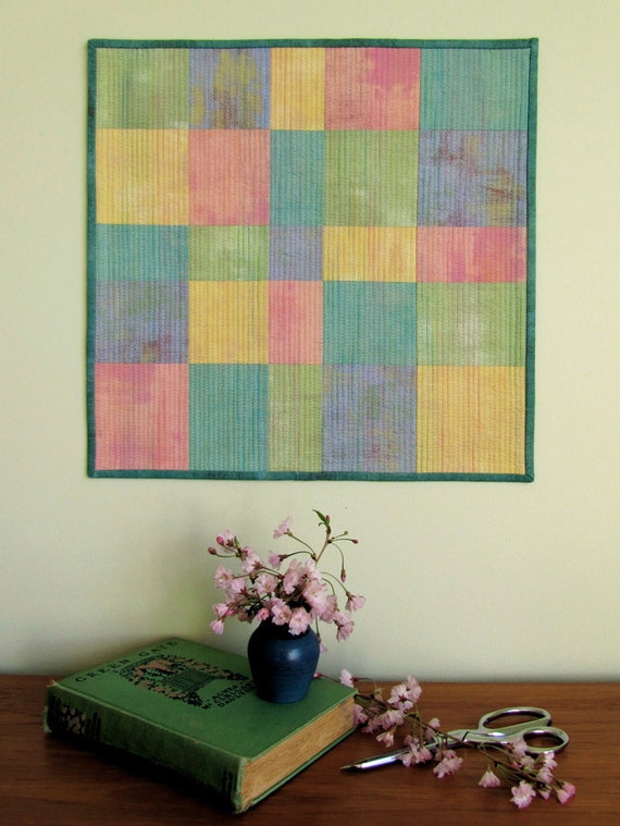 Mini Art Quilt Wall Hanging Modern Patchwork Art Quilt