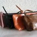 Leather Zipper Pouch - Distressed Brown Colour - Christmas in July Sale