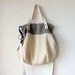 Aurelie Hobo Bag with Folded Top and Zipper Closure in European Linen in Beige