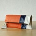 Leather Clutch in Italian Leather and Rust Linen - Indie Patchwork Series