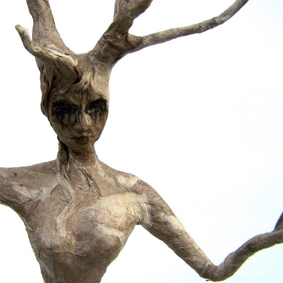 Paper mache tree sculpture