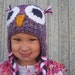 Owl Hat in Violet Swirl - Woodland Hat, Bird Hat, Boutique Style Hat