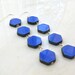 Blue Modernist...Brilliant Cobalt Vintage Glass Earring in Sterling Silver...