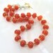 RESERVED...Pantone 2012, 22kg Vermeil, Carnelian Tangerine Tango Fine Gemstone Necklace...