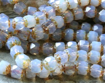 Czech glass 6mm fire polish bead Milky Amethyst Renaissance
