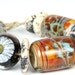 Lampwork glass bead pendant set handmade by Lori Lochner "Summer Honey Evening"