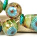 Lampwork glass bead set handmade by Lori Lochner "Shaded garden"