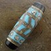 Handmade Lampwork Glass Focal Bead -Turquoise Tribal Markings- by Jason Powers SRA