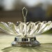 scalloped edge glass serving dish with handle