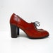 vintage ON ACCOUNTANT of YOU red leather lace up . brogue . heels . size 7.5