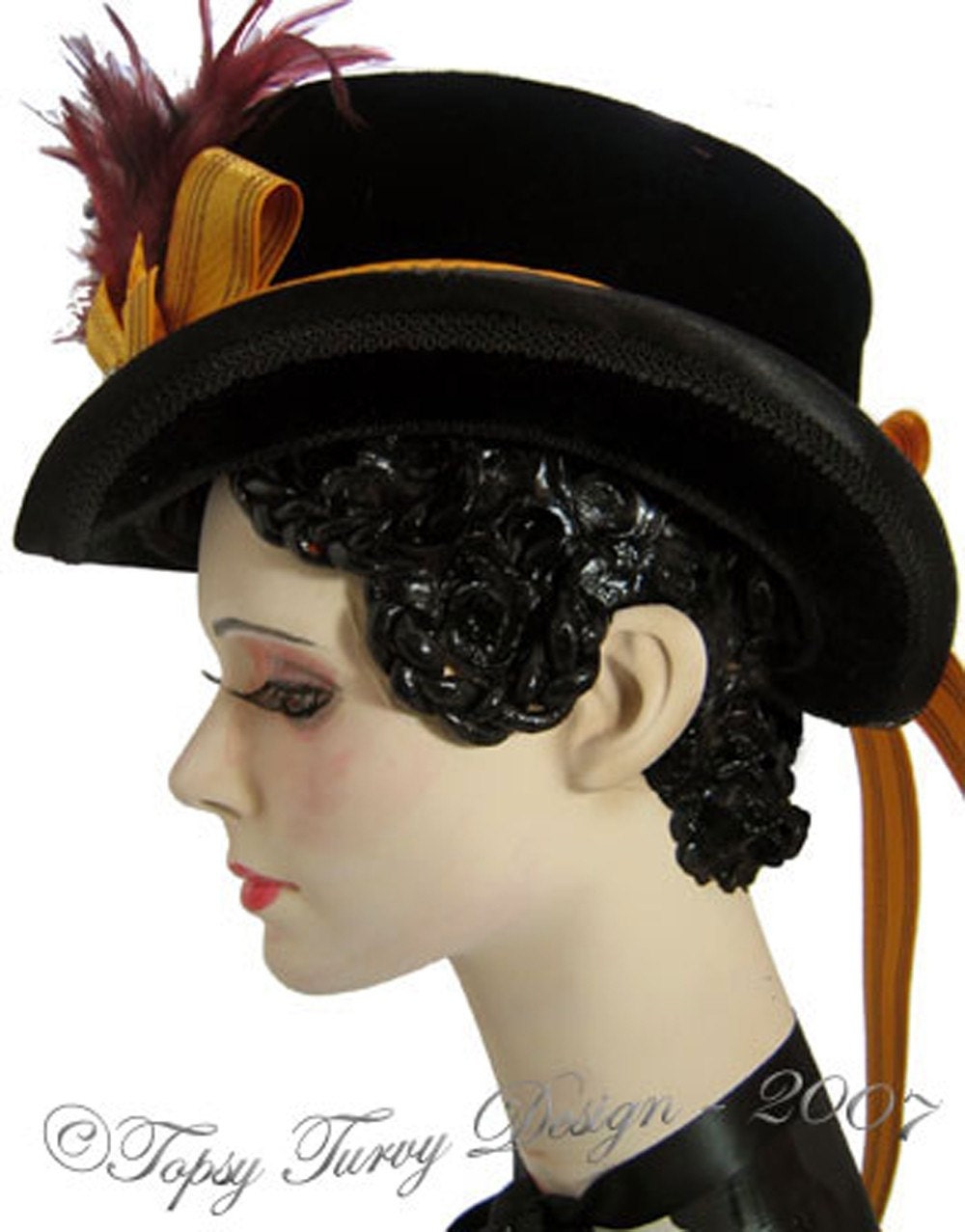 VictorianCivil WarGothRiding Top Hat by topsyturvydesign