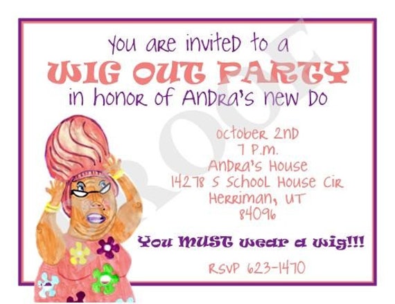 Wig Party Invitation Template prntbl concejomunicipaldechinu gov co