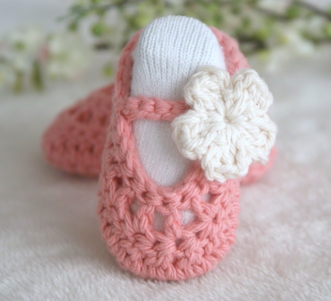 Baby Girl Shoes 03 months Crochet Ballerina Baby Booties