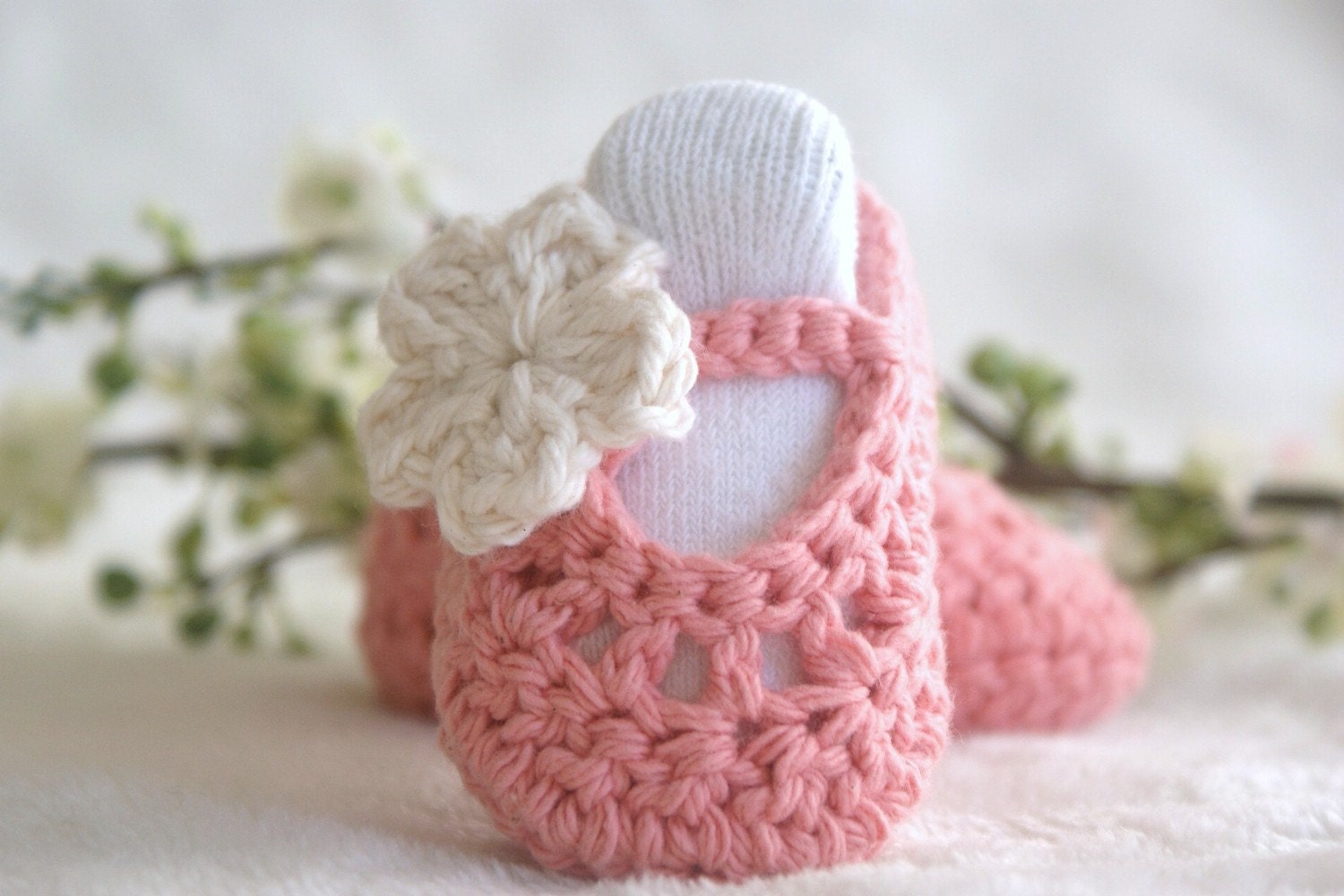 Baby Girl Shoes 03 months Crochet Ballerina Baby Booties