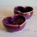 Valentine Wedding decor Two Of Hearts--two small raspberry heart bowls