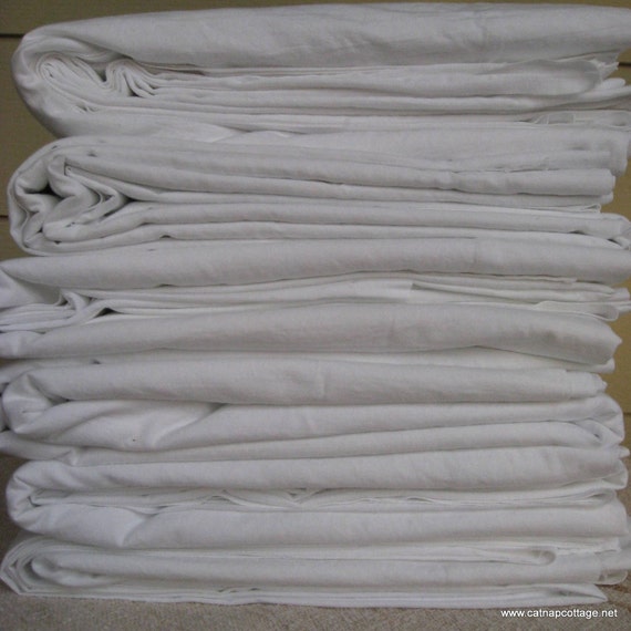 Vintage Cotton Muslin Sheet by catnapcottage on Etsy
