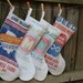 Vintage Seed Sack Christmas Stocking - Holiday Stocking - Yellow M - Ready to Ship Priority Mail