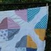 Vintage Flour Sack Quilt Top - Colorful Unusual Pattern - Handstitched - 1920s - 1940s