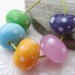 Lampwork Glass Beads Chunky Rainbow Polkas