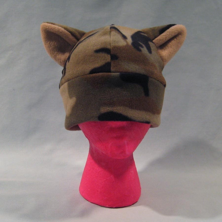Camouflage Fuzzy Cat Ear Hat