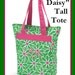 It's A Daisy Monogrammed Tote Tall - Girls Kids Bookbag Daisy Diaper Bag Gift Idea Bag Luggage Set Travel Ballet Tap Personalized Preschool