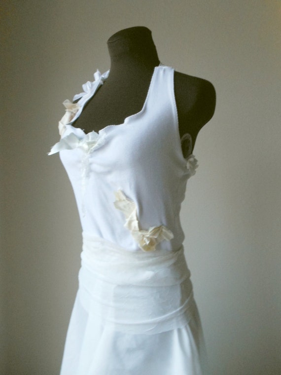 Pixie Wedding Dress Elven Boho Hippie Gown by TatteredChicDesign