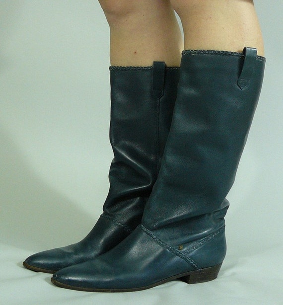 navy blue equestrian tall boots