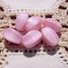Carnation Pink White Pinched Vintage Glass Beads