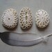 Crocheted Lace Pebbles, Collection of 3, Beige
