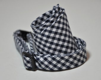 Navy Blue Gingham Men's Bowtie, Self Tie Bow Tie, Wedding, Groomsmen, Men's Tie, Navy GIngham