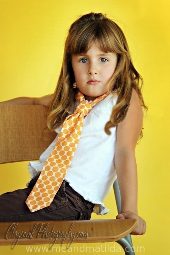 Tangerine Big Dot Necktie for Boys or Men