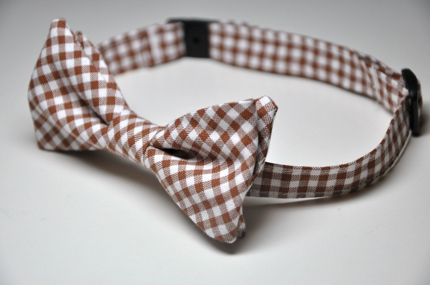 Boys Bow Tie Fall Brown Gingham Kids Bowtie by MeandMatilda