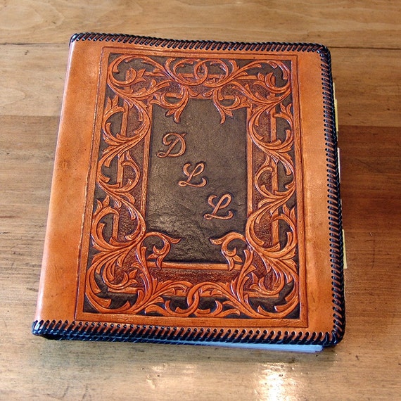 Hand Tooled Leather 3Ring Binder / Notebook