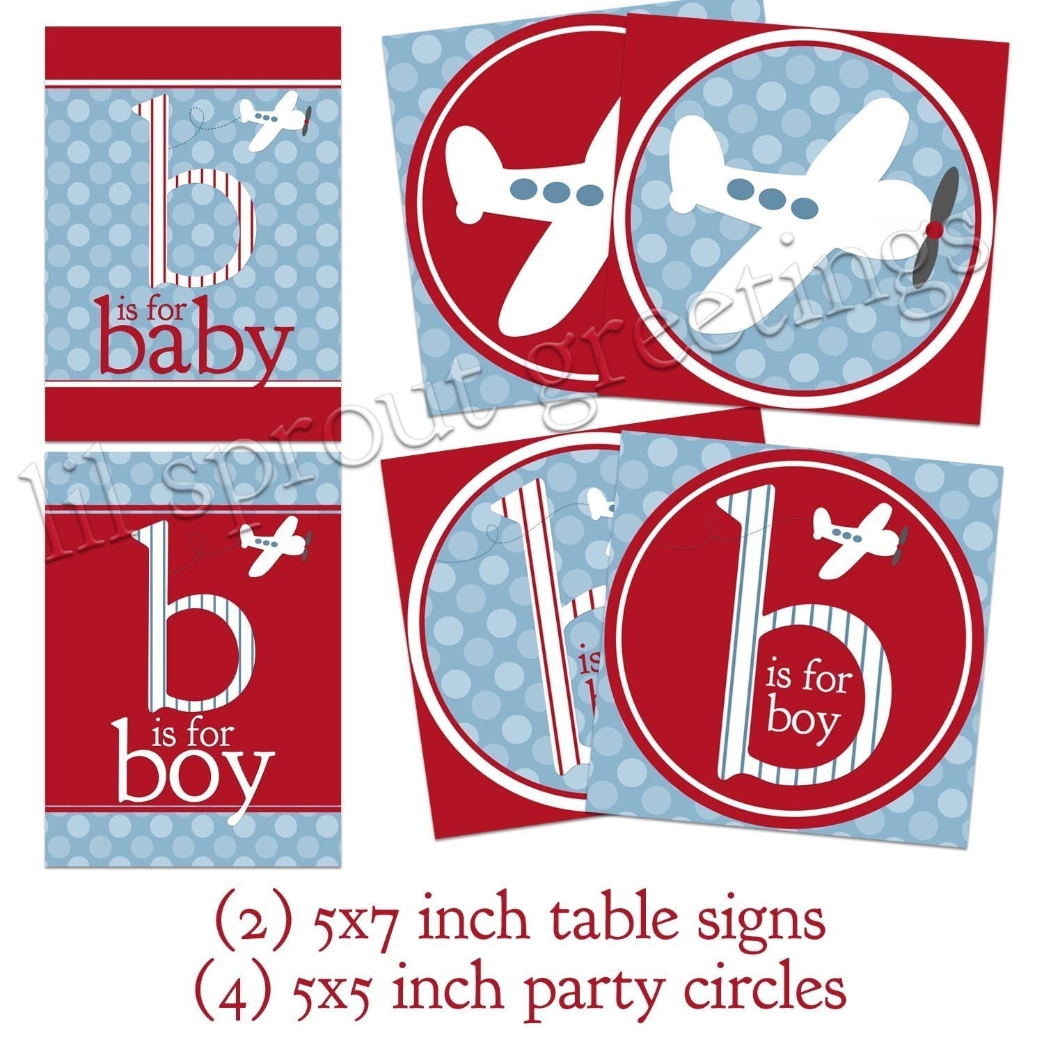 Airplane Baby Shower Printable Decorations Instant Download