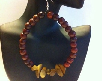 African inspired...Beaded hoop Earrings