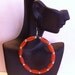 Orange Beaded hoop earrings