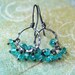 Apatite Earrings. Apatite beads on Handmade Sterling Silver hoops