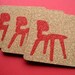 Classic Chair Cork Coasters (Set of 8 Gocco Printed)