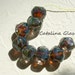 Lampwork Glass Bead SRA Handmade by Catalina Glass Amber and Reactive Glass Nuggets