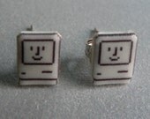 itty bitty happy mac - apple computer earrings