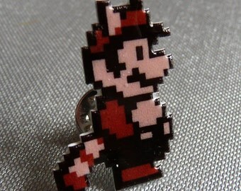 fly mario to the moon - super mario 3 raccoon mario pin